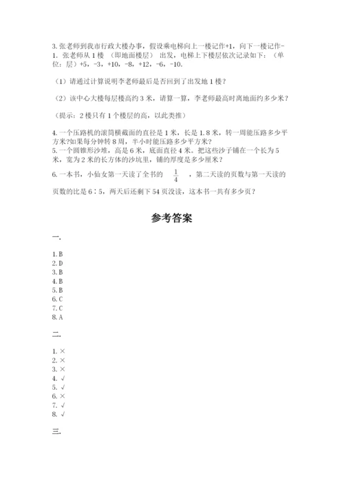 小学六年级数学摸底考试题及完整答案【必刷】.docx
