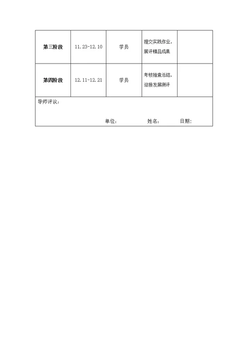 个人研修工作计划