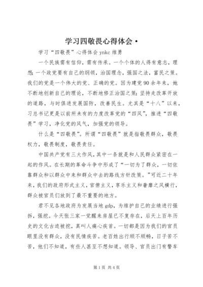 学习四敬畏心得体会·.docx