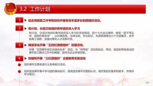 党政党委团委工作汇报PPT模板