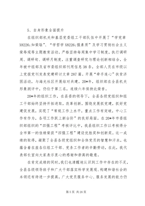 县委常委组织工作会议上的讲话.docx