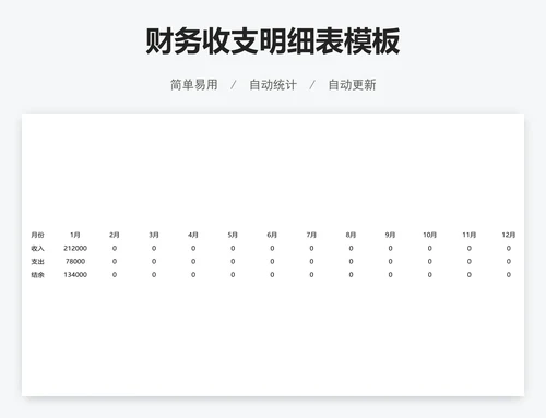 财务收支明细表模板