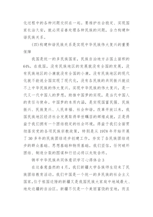 铸牢中华民族共同体意识学习心得体会（7篇）最新.docx