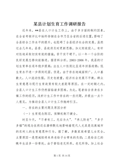 某县计划生育工作调研报告.docx