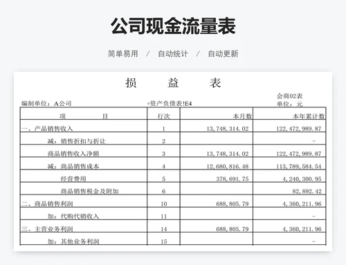 公司现金流量表