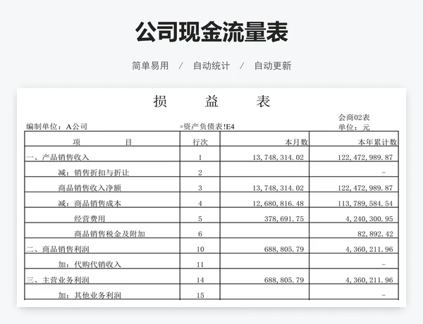 公司现金流量表