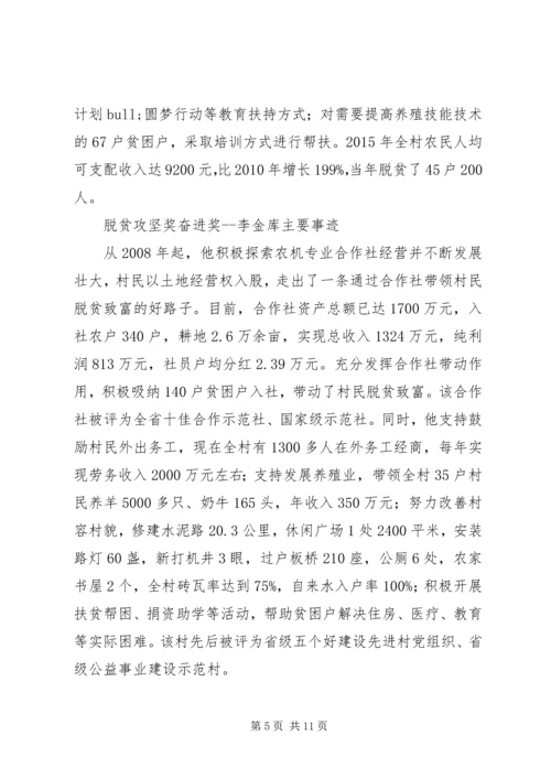 全国脱贫攻坚奖奋进奖候选人主要事迹.docx