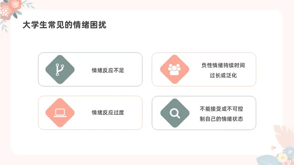 彩色水彩小清新大学生情绪管理主题班会PPT