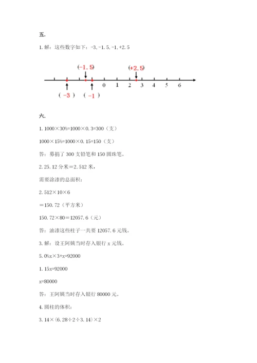 苏教版六年级数学小升初试卷附答案【黄金题型】.docx