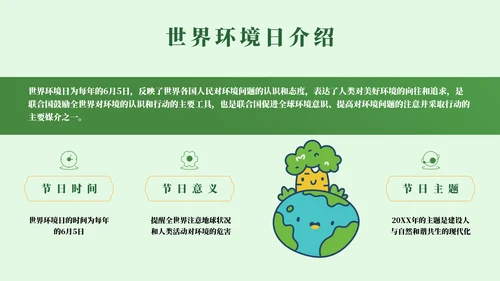 世界环境日爱护环境保护宣传教育通用PPT模板