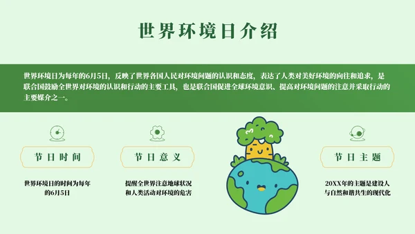世界环境日爱护环境保护宣传教育通用PPT模板