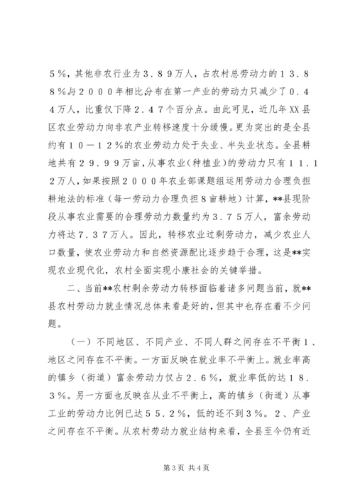 关于农村剩余劳动力转移策略 (6).docx