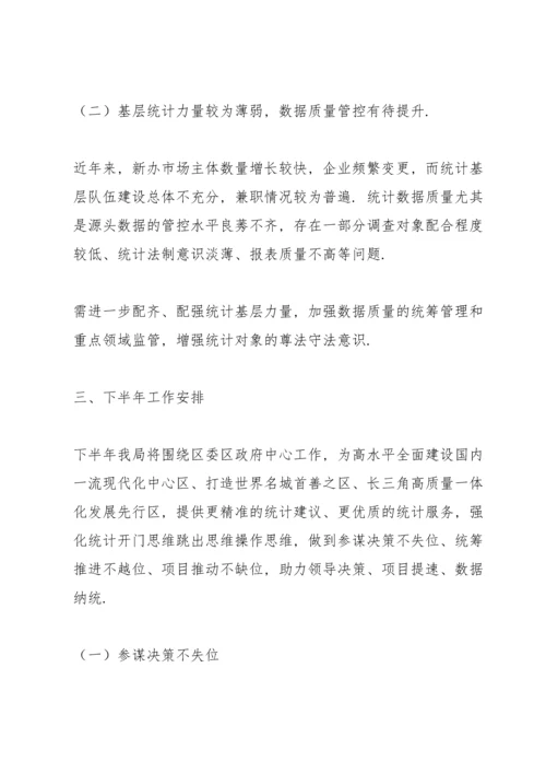 区统计局上半年工作回顾及2022年统计工作部署.docx