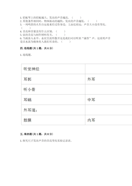 教科版科学四年级上册第一单元《声音》测试卷【重点】.docx