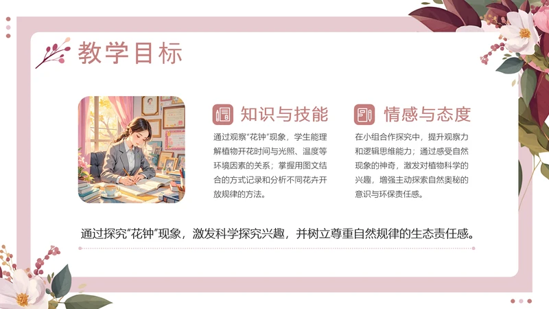 粉色小清新教师说课