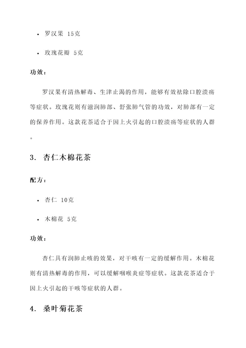 下火润肺花茶配方大全及功效