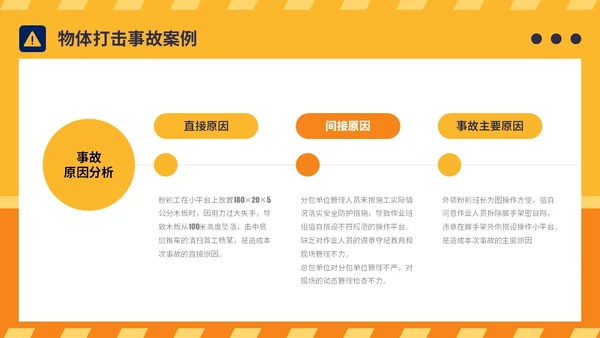 橙黄简约插画风典型建筑施工生产安全事故警示教育PPT模板