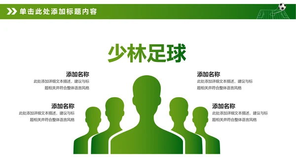 绿色动感少儿足球运动足球训练世界杯PPT