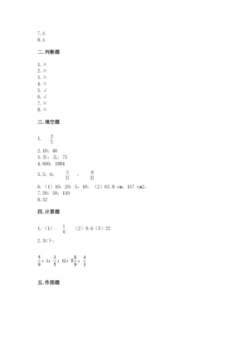 小学数学六年级上册期末测试卷附答案（综合卷）.docx