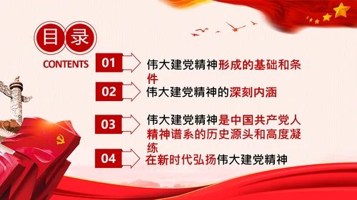 建党100周年伟大的建党精神七一讲话PPT