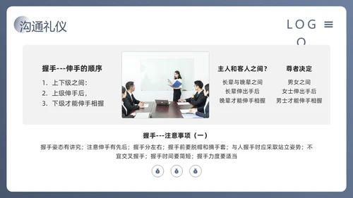 蓝色简约人际沟通与社交礼仪PPT模板宣传PPT动态PPT