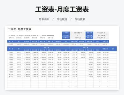 工资表-月度工资表