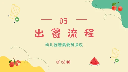 黄色卡通插画幼儿园膳食委员会会议主题班会通用PPT饮食健康膳食