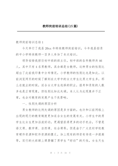 教师岗前培训总结(15篇).docx