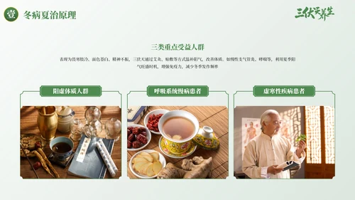 绿色古风三伏天养生健康指南PPT模板