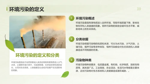 绿色3D风环境污染现状分析与治理方案PPT模板