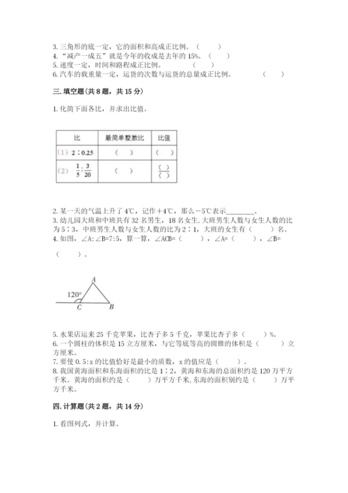 睢阳区六年级下册数学期末测试卷附答案.docx