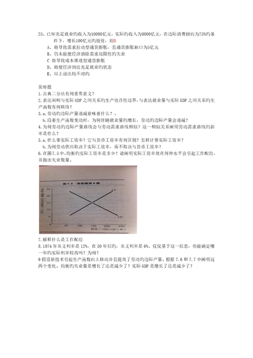 宏观经济学充分就业古典模型