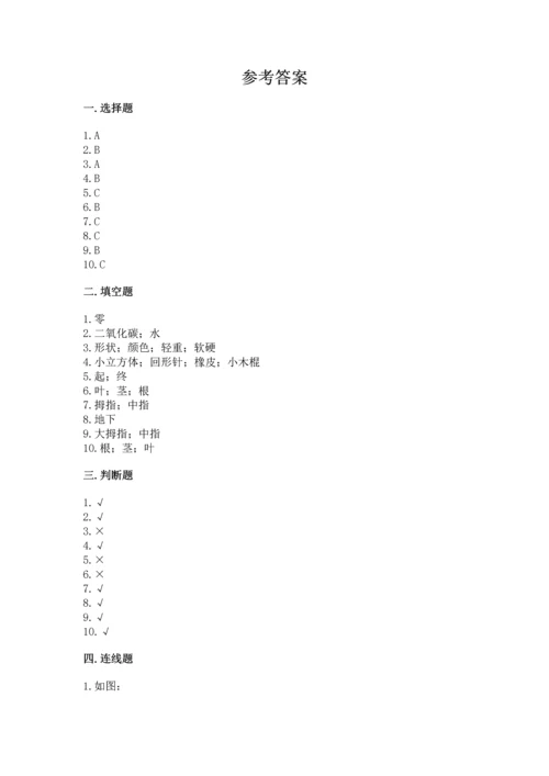 教科版一年级上册科学期末测试卷及答案下载.docx