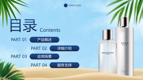 高级立体夏季产品介绍手册PPT模板