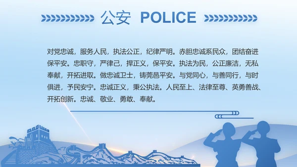 蓝色大气公安机关年终工作总结动态PPT