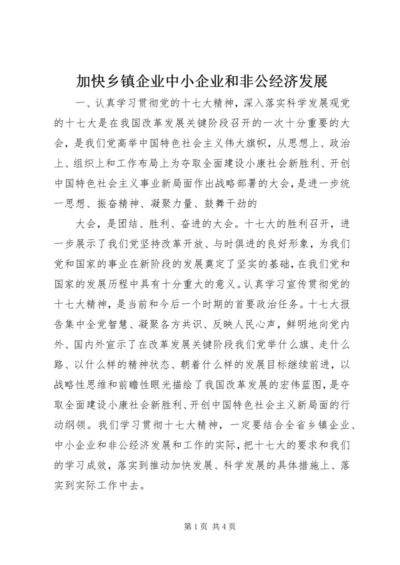 加快乡镇企业中小企业和非公经济发展 (2).docx