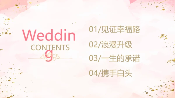 粉色小清新婚礼舞台开场片头相册动态PPT模板