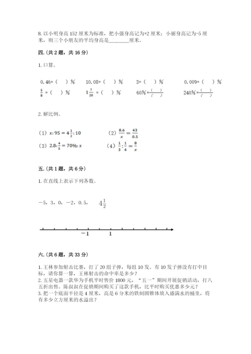 苏教版六年级数学小升初试卷完美版.docx