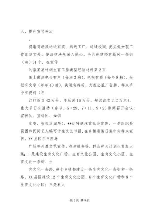 某县计划生育工作典型经验材料.docx