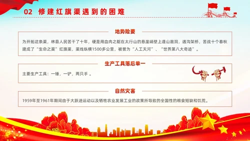 红色大气简约党建党建党课红旗渠精神动态PPT