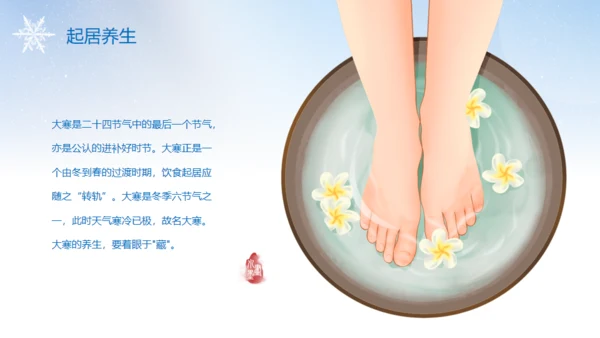 大寒节气冬天背景通用PPT模板