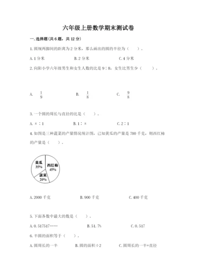 六年级上册数学期末测试卷附完整答案（易错题）.docx