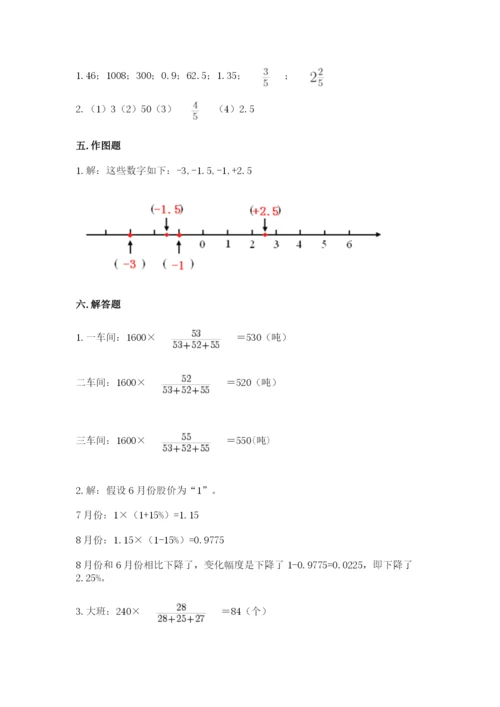 天全县六年级下册数学期末测试卷完整版.docx