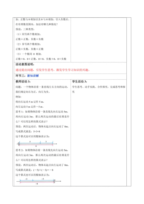2.1.1 有理数的加法（第一课时）-教案