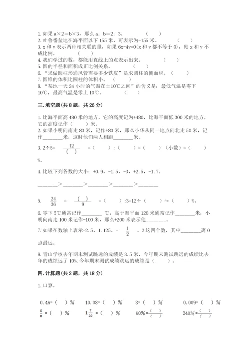 小学六年级下册数学期末卷及参考答案【实用】.docx
