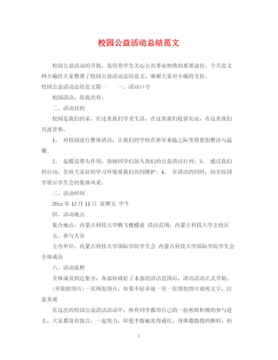 精编之校园公益活动总结范文.docx