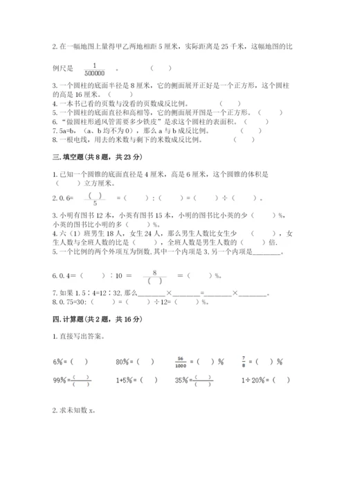 小学六年级下册数学期末卷及答案（典优）.docx