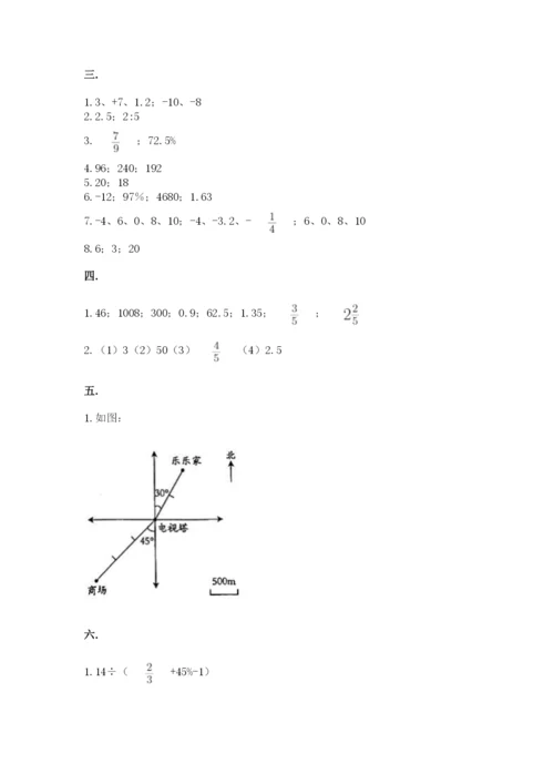 小学六年级数学毕业试题附参考答案【培优】.docx