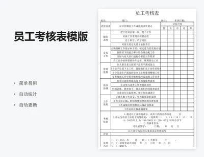 员工考核表模版