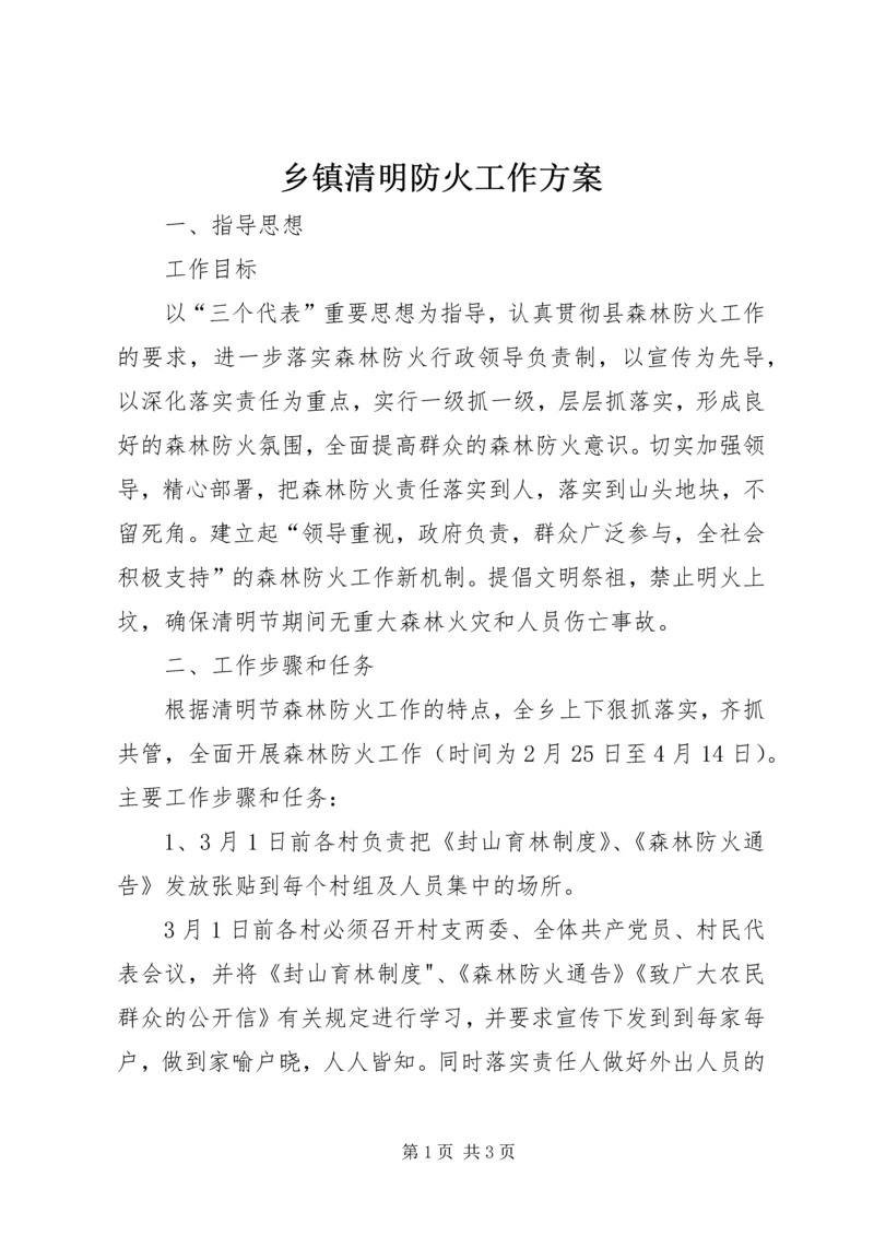 乡镇清明防火工作方案.docx